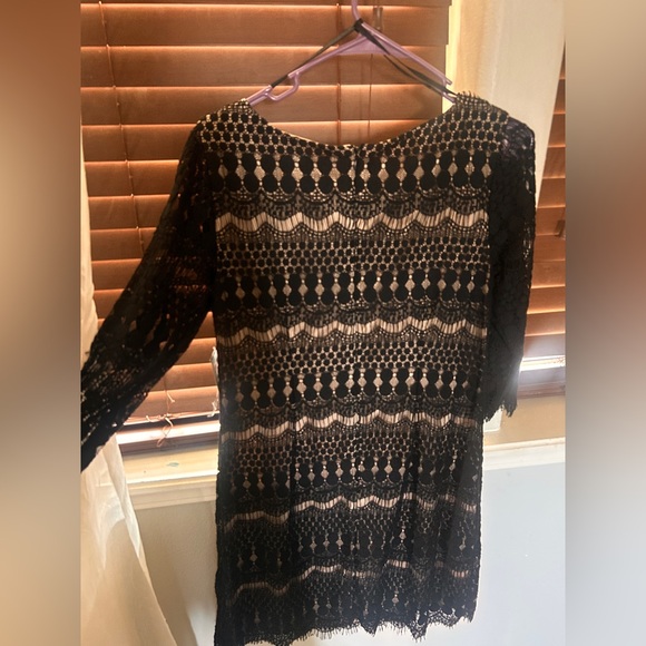 Jessica Howard Black Lace Long Sleeve Dress - Picture 3 of 4